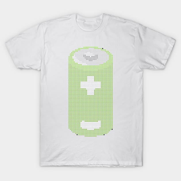 Emoji Pixel Art Battery T-Shirt by Pixel4Art